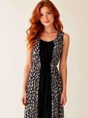 Calvin Klein Black and White Maxi Dress
